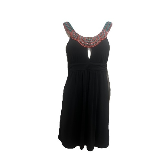 CANDIES BLACK BEADED FRONT MINI DRESS IN SIZE MEDIUM - Picture 2 of 7
